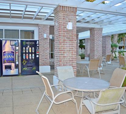 Vending machines are convenient in the pool area.