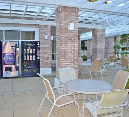 Vending machines are convenient in the pool area.