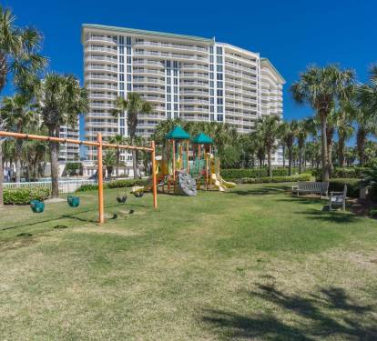 This fabulous playground comes with a swing set