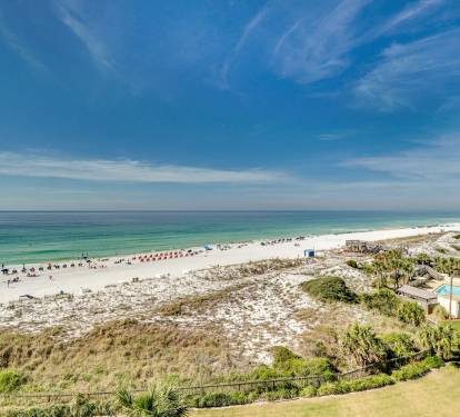 The white sandy beaches and emerald waters are steps away from your dreamy vacation condo.