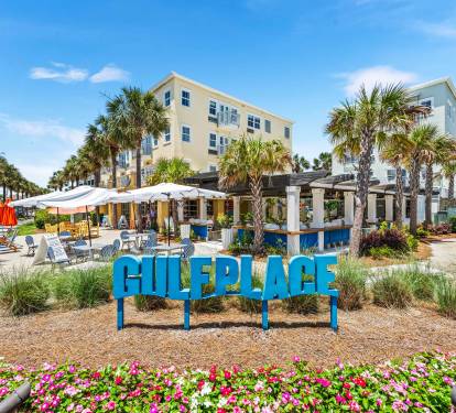 A welcoming coastal hub in Gulf Place, this charming town center blends relaxed 30A vibes with walkable shops, cafes, and dining just steps from the beach, perfect for sunset strolls!