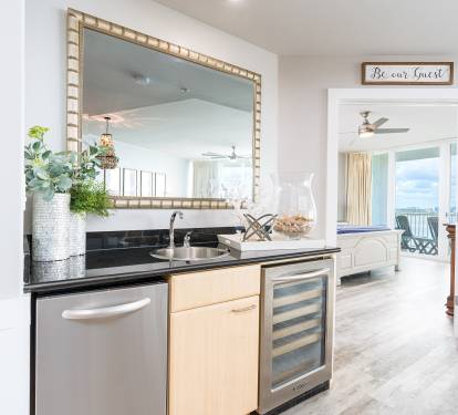 Caribe 305C Wet Bar with Stand-Alone Ice Maker and Wine Cooler