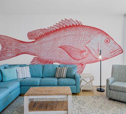 Caribe Penthouse C1 Living Room Happy Snapper Mural