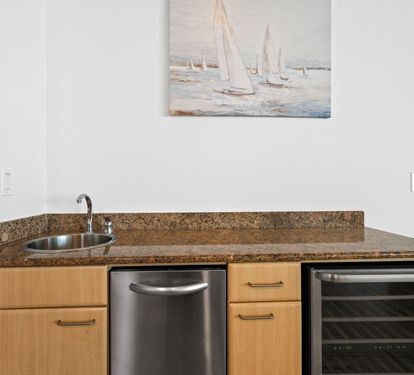 Caribe Penthouse C1 Wet Bar with Beverage Cooler and Ice Machine