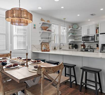 Enjoy a meal with the well stocked kitchen
