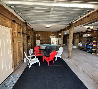 Hangout area in garage