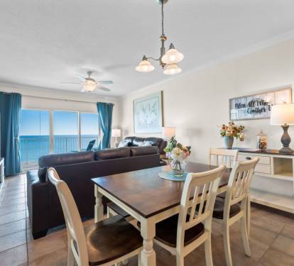 Relax in your bright, airy living space with stunning ocean views and comfortable seating for memorable beachfront dining.