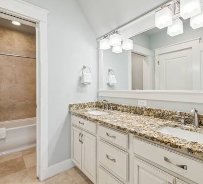 2nd Floor - Shared Guest Bath - Dual Vanities