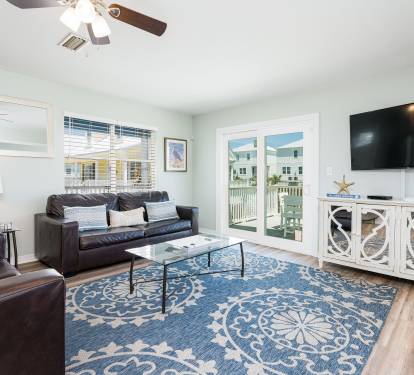 Blue Lagoon Living Room with Queen Sleeper