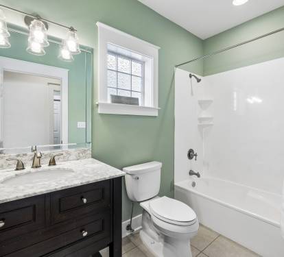 1st Floor Guest Bathroom - Single Vanity + Shower/Tub Combo
