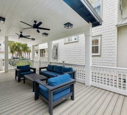 Brand new covered porch, perfect for morning coffee or evening unwinding