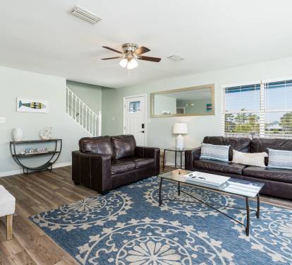 Blue Lagoon Living Room with Queen Sleeper