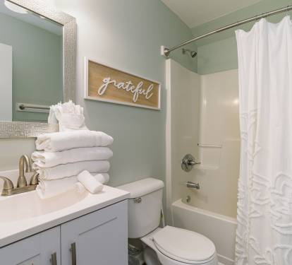 Blue Lagoon Bathroom 2 with Tub Shower Combo
