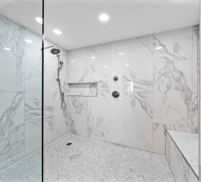 Lighthouse 515 Primary Bathroom with Spacious Custom Walk-in Shower