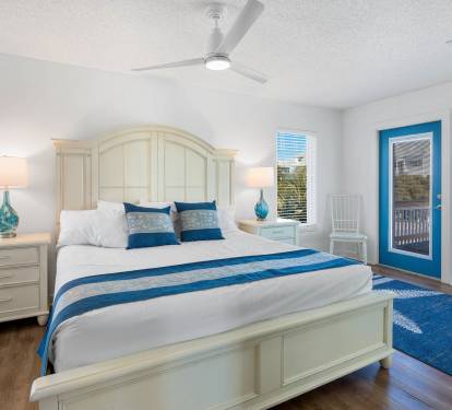 Drift off peacefully in your coastal-inspired bedroom with crisp linens and ocean blue accents creating the perfect retreat.