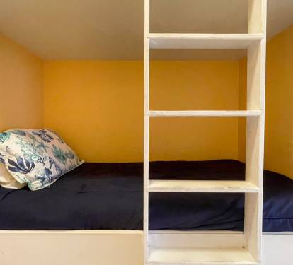 Bottom bunk bed.