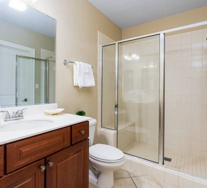 Wharf 713 Guest Bathroom with Step-in Shower and Bench