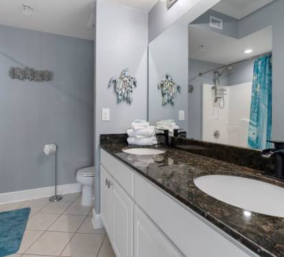 Crystal Tower 709 Primary Bathroom with Dual Sinks