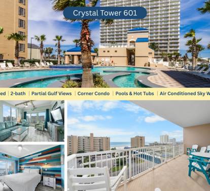 Crystal Tower 601 2br/2ba 6th Floor Corner Condo