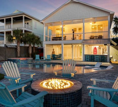 His & Hers Backyard at Sunset