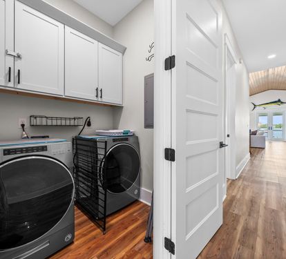 28 His & Hers Laundry Room with Full Size Washer + Dryer
