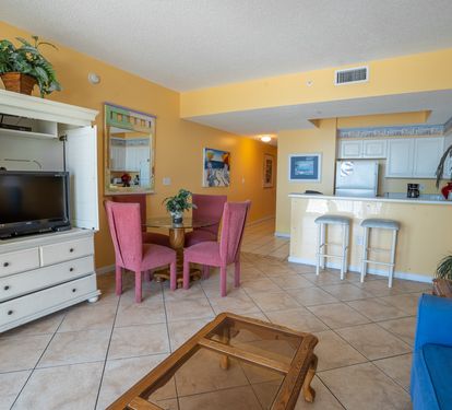 Living room with Cable TV/DVD.