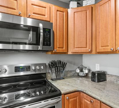 Fully stocked kitchen with modern appliances and everything needed for easy meals during your stay.