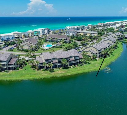 Scenic lakeside location just across from the beach with beautiful Emerald Coast views and resort-style surroundings.