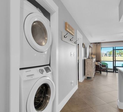 In-unit washer and dryer for added convenience during your beach getaway.