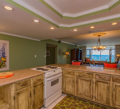 Your fully equipped kitchen features ocean views and everything you need to prepare meals during your stay.