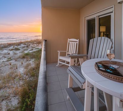 Beautiful views from comfortable balcony furniture. 