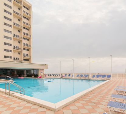 One of two outdoor pools