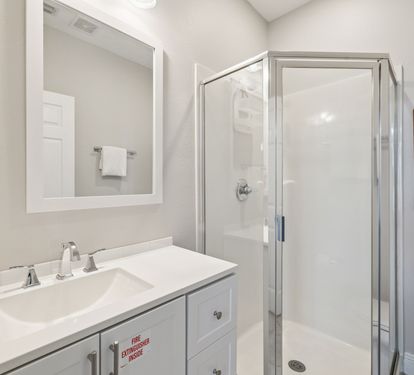 1st Floor Guest Bathroom - Single Vanity & Walk-In Shower