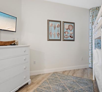 Guest Bedroom #1 with Double Bunk Bed and Flat Screen TV
