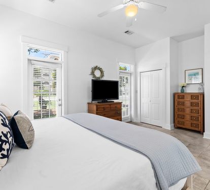 Primary King Suite - Patio Access + Flat-Screen TV