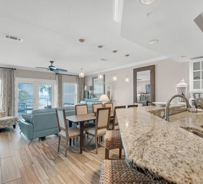 Dining area and kitchen