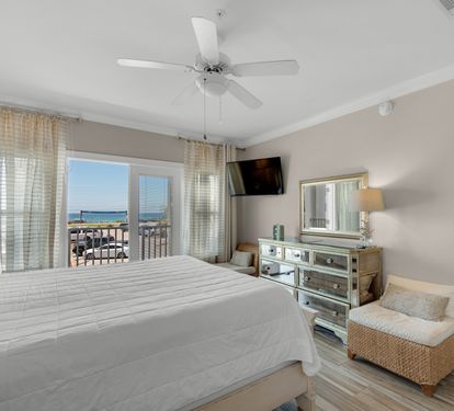 Primary Bedroom with Gulf View and TV