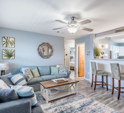 Gulf View 19 Living Room with Queen Sleeper
