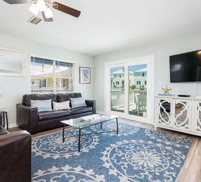 Blue Lagoon Living Room with Queen Sleeper