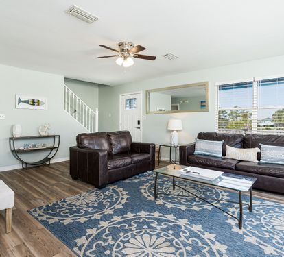 Blue Lagoon Living Room with Queen Sleeper