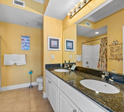Crystal Tower 1809 Primary Bathroom with Dual Sinks