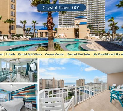 Crystal Tower 601 2br/2ba 6th Floor Corner Condo