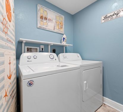 Crystal Tower 601 Laundry Room with Full Size Washer Dryer