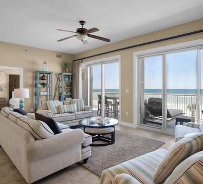 Living Area with Private Balcony Access and Non-Obstructed View of the Gulf