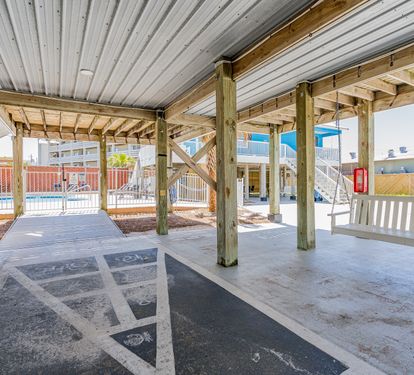 Endless Summer Shuffleboard Court + Covered Swing