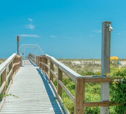Outdoor shower by the beach walk 