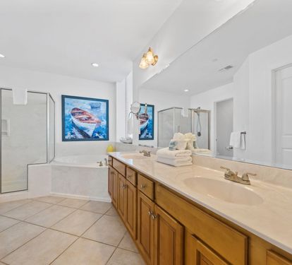 Lagoon Tower 902 Primary Bathroom with Dual Sink Vanity