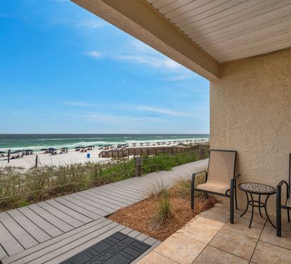Covered Patio with Beach View