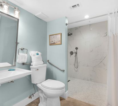 Bathroom with Handicap Friendly Shower