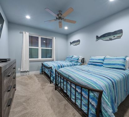Koastal Kabana Bedroom 3 with Two Double Beds